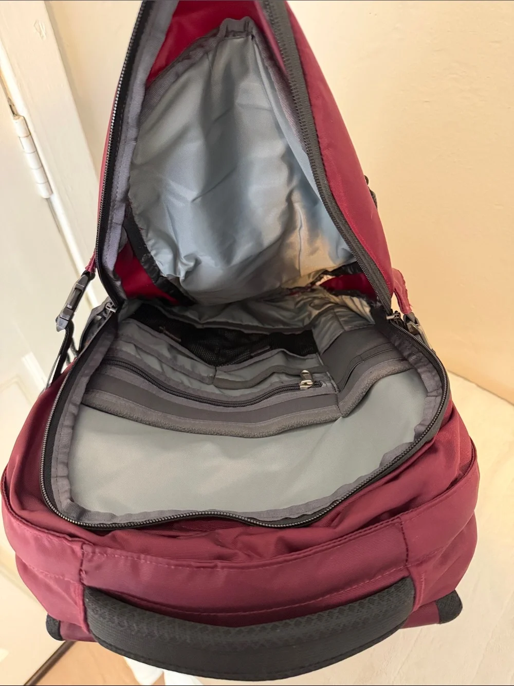 The North Face Backpack Borealis — Crimson Red & Black